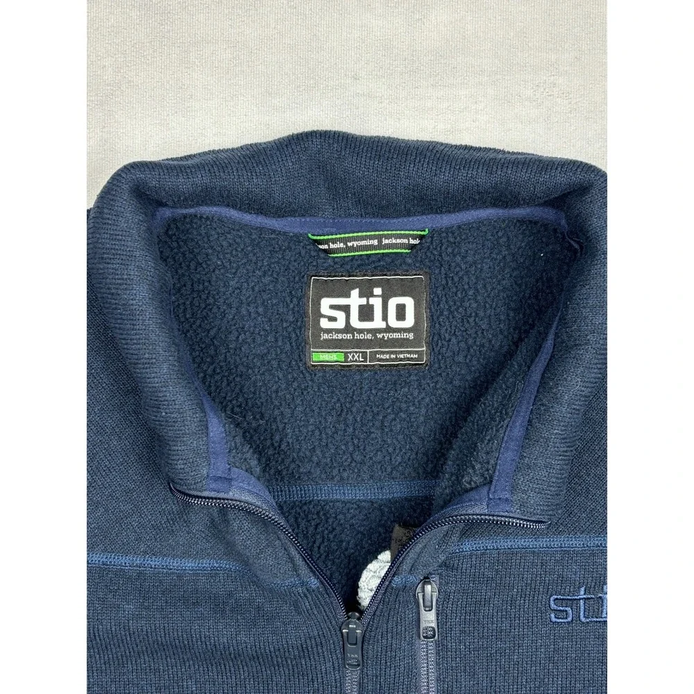 Stio‎ Wilcox Fleece Quarter Zip Pullover Mens XXL Navy Blue FW23PHI1 200296-452